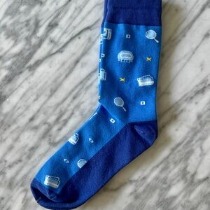 Blue Patterned Men's Sock